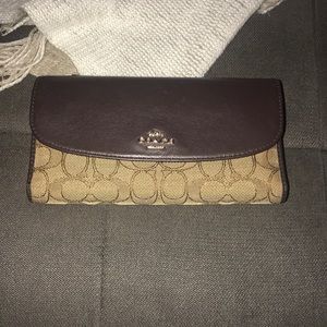 EUC Coach leather and canvas wallet